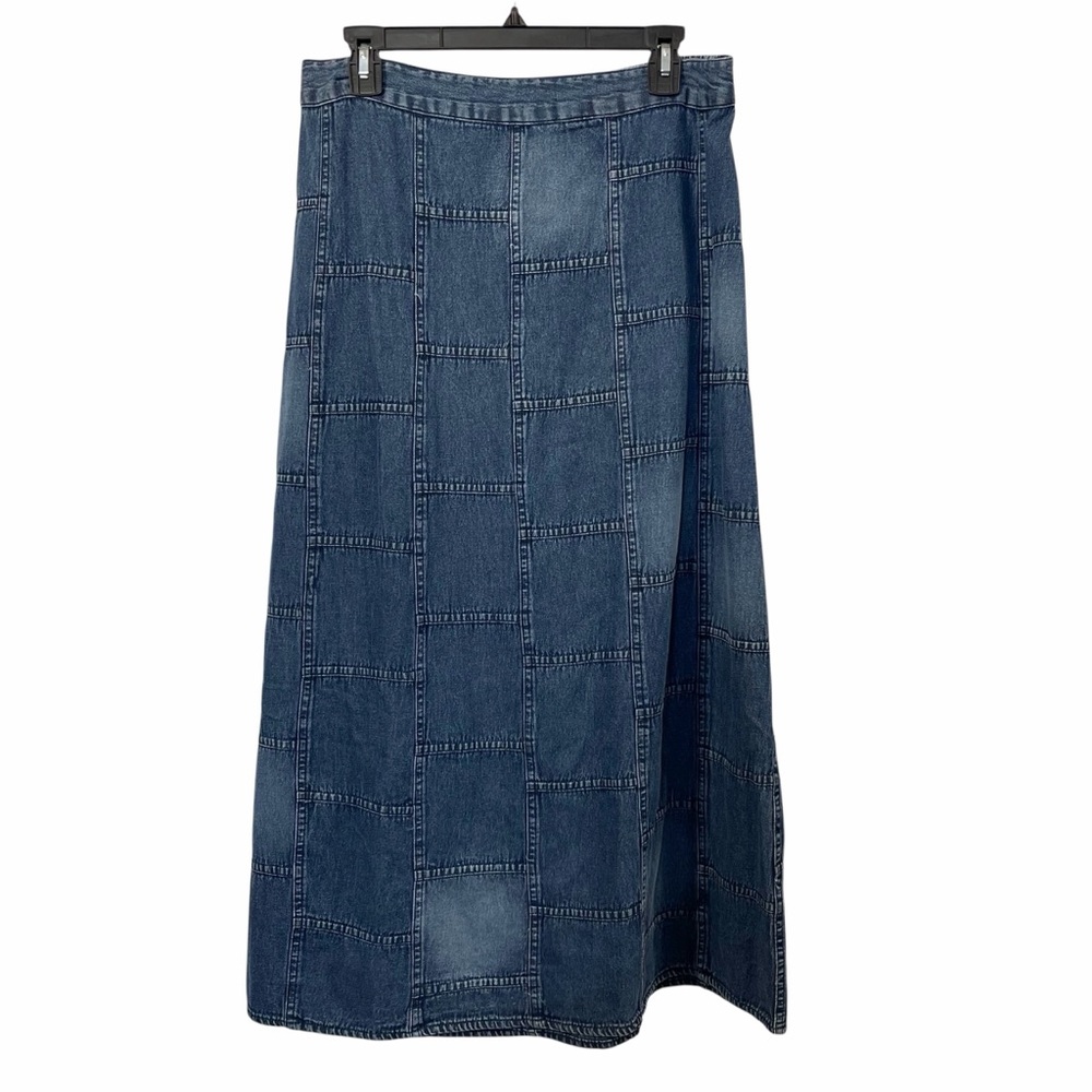 NWT Denim Patchwork Maxi Skirt